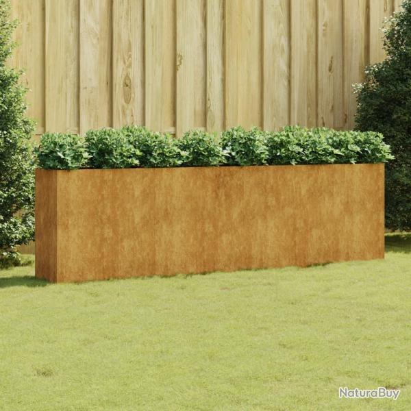 Lit sur�lev� de jardin 280x40x80 cm acier corten alsavelo