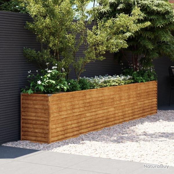 Lit sur�lev� de jardin 385x50x69 cm acier corten