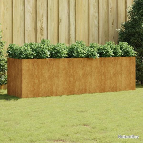Lit sur�lev� de jardin 280x80x80 cm acier corten