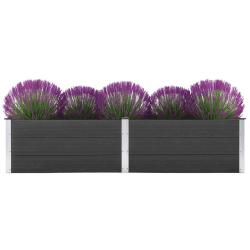 Lit sur&eacute;lev&eacute; de jardin 250x100x54 cm WPC Gris