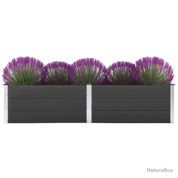 Lit sur�lev� de jardin 250x100x54 cm WPC Gris