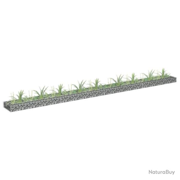 Lit sur�lev� � gabion Acier galvanis� 360x30x10 cm