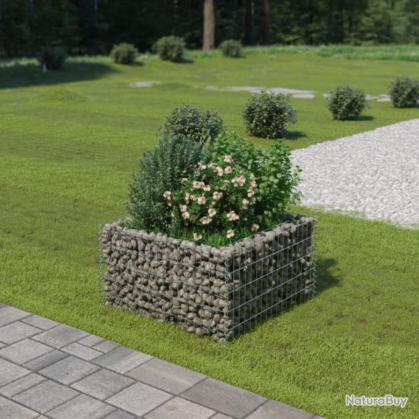 Lit sur�lev� � gabion Acier galvanis� 90x90x50 cm