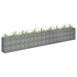 Lit sur&eacute;lev&eacute; &agrave; gabion Acier galvanis&eacute; 360x30x60 cm alsavelo