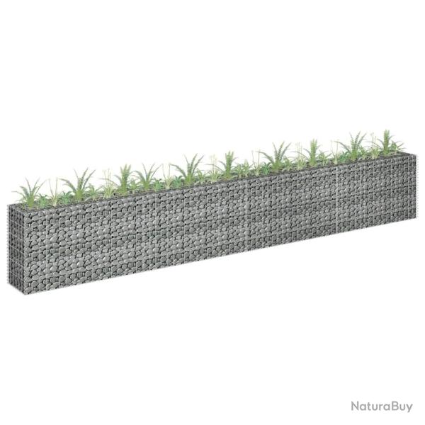 Lit sur�lev� � gabion Acier galvanis� 360x30x60 cm