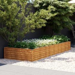 Lit sur&eacute;lev&eacute; de jardin 291x100x36 cm acier corten