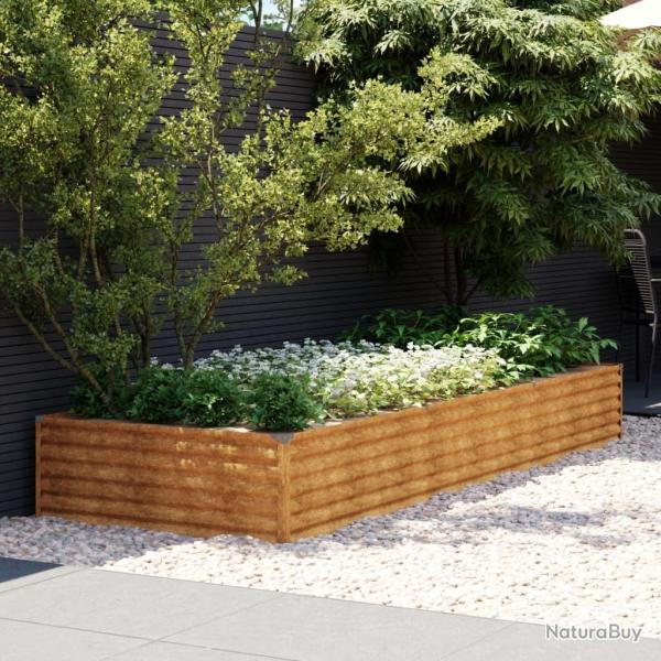 Lit sur�lev� de jardin 291x100x36 cm acier corten