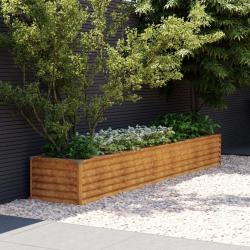 Lit sur&eacute;lev&eacute; de jardin 291x50x36 cm acier corten
