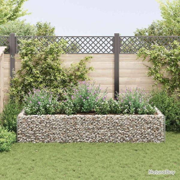 Lit sur�lev� � gabion Acier 270x90x50 cm alsavelo