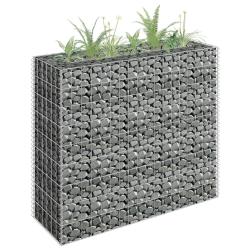 Lit sur&eacute;lev&eacute; &agrave; gabion Acier galvanis&eacute; 90x30x90 cm alsavelo