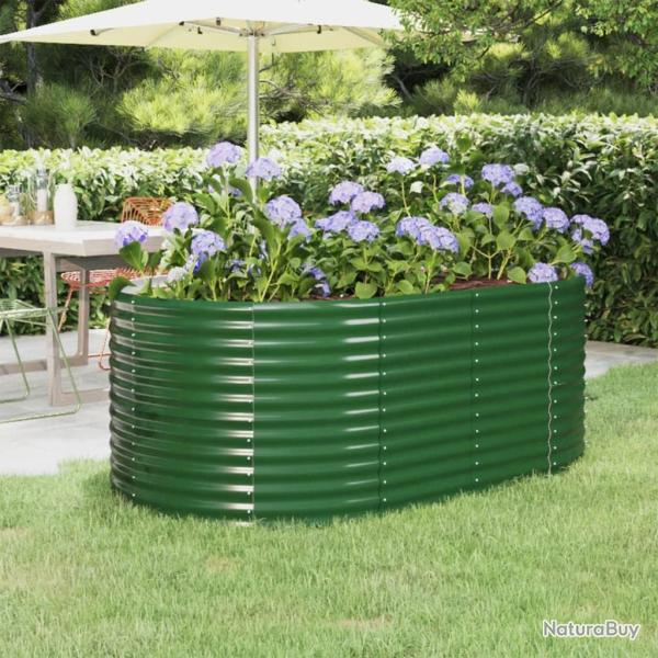 Lit sur�lev� de jardin Acier enduit de poudre 175x100x68cm Vert