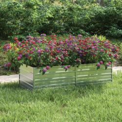 Lit sur&eacute;lev&eacute; de jardin 160x80x45 cm Acier galvanis&eacute; Argent&eacute;