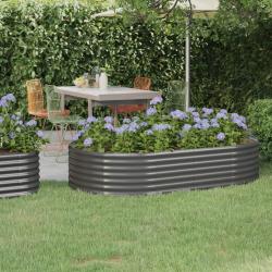 Lit sur&eacute;lev&eacute; de jardin Acier enduit de poudre 175x100x36cm gris alsavelo