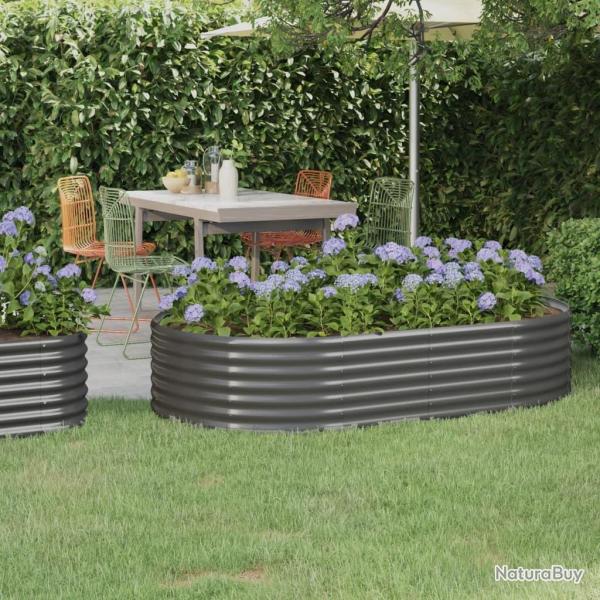 Lit sur�lev� de jardin Acier enduit de poudre 175x100x36cm gris