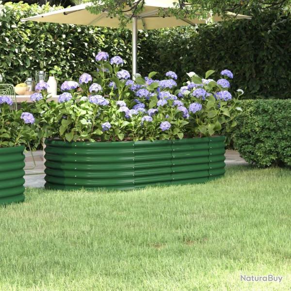 Lit sur�lev� de jardin Acier enduit de poudre 152x80x36 cm Vert
