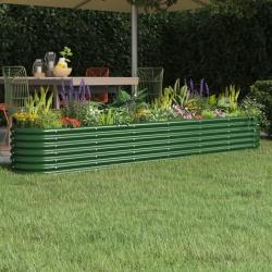 Lit sur&eacute;lev&eacute; de jardin Acier enduit de poudre 260x40x36 cm Vert