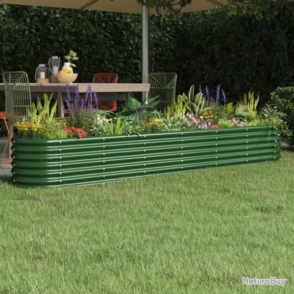 Lit sur�lev� de jardin Acier enduit de poudre 260x40x36 cm Vert