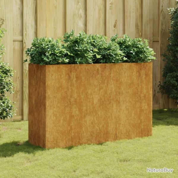 Lit surlev de jardin 120x40x80 cm acier corten alsavelo