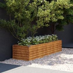 Lit sur&eacute;lev&eacute; de jardin 194x50x36 cm acier corten