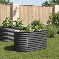 Lit sur&eacute;lev&eacute; de jardin 160x80x81 cm Acier galvanis&eacute; Gris