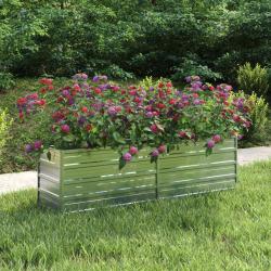 Lit sur&eacute;lev&eacute; de jardin 160x40x45 cm Acier galvanis&eacute; Argent&eacute;