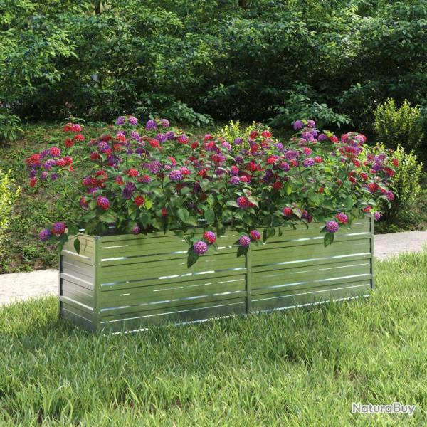 Lit sur�lev� de jardin 160x40x45 cm Acier galvanis� Argent�