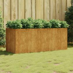 Lit sur&eacute;lev&eacute; de jardin 200x80x80 cm acier corten