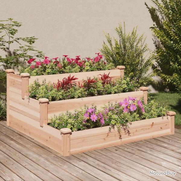 Lit sur�lev� de jardin 120x120x56 cm bois massif de sapin