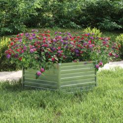 Lit sur&eacute;lev&eacute; de jardin 129x45 cm Acier galvanis&eacute; Argent&eacute; alsavelo