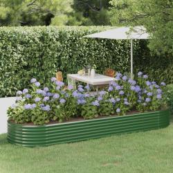 Lit sur&eacute;lev&eacute; de jardin Acier enduit de poudre 322x100x36cm Vert