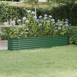 Lit sur&eacute;lev&eacute; de jardin Acier enduit de poudre 224x40x36 cm Vert