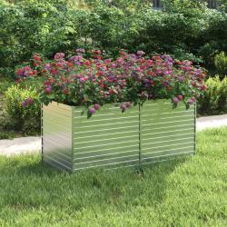 Lit sur&eacute;lev&eacute; de jardin 160x80x77 cm Acier galvanis&eacute; Argent&eacute;
