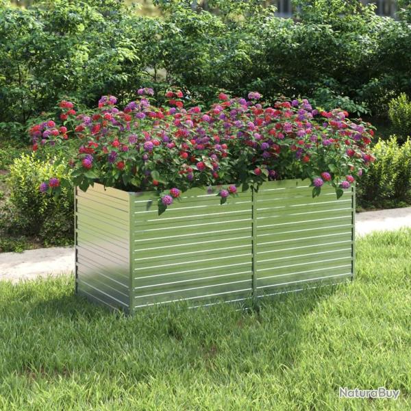 Lit surlev de jardin 160x80x77 cm Acier galvanis Argent alsavelo