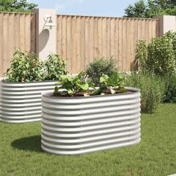 Lit sur&eacute;lev&eacute; de jardin 160x80x81 cm Acier galvanis&eacute; Argent&eacute;