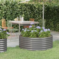 Lit sur&eacute;lev&eacute; de jardin Acier enduit de poudre 100x100x36cm gris