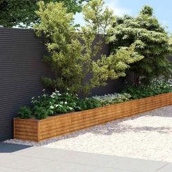 Lit sur&eacute;lev&eacute; de jardin 1152x50x36 cm acier corten
