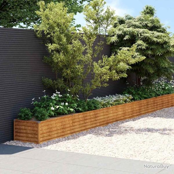 Lit sur�lev� de jardin 1152x50x36 cm acier corten