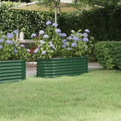 Lit sur&eacute;lev&eacute; de jardin Acier enduit de poudre 114x40x36 cm Vert