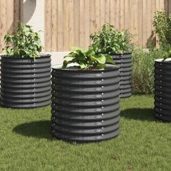 Lit sur&eacute;lev&eacute; de jardin 80x80x81 cm Acier galvanis&eacute; Gris alsavelo