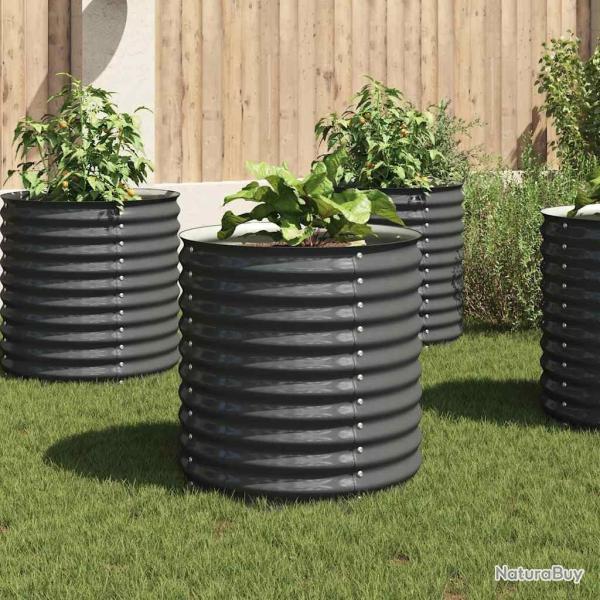 Lit sur�lev� de jardin 80x80x81 cm Acier galvanis� Gris