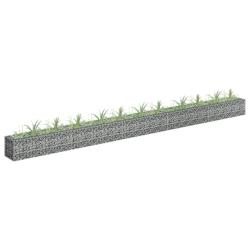 Lit sur&eacute;lev&eacute; &agrave; gabion Acier galvanis&eacute; 450x30x30 cm alsavelo