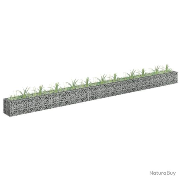 Lit sur�lev� � gabion Acier galvanis� 450x30x30 cm