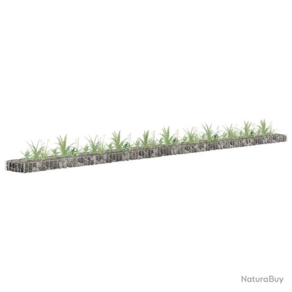 Lit sur�lev� � gabion Acier galvanis� 450x30x10 cm