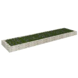 Lit sur&eacute;lev&eacute; &agrave; gabion Acier galvanis&eacute; 400x100x20 cm alsavelo