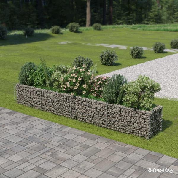 Lit sur�lev� � gabion Acier galvanis� 360x50x50 cm