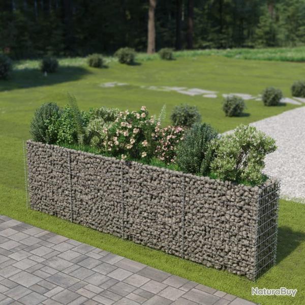 Lit sur�lev� � gabion Acier galvanis� 360x50x100 cm