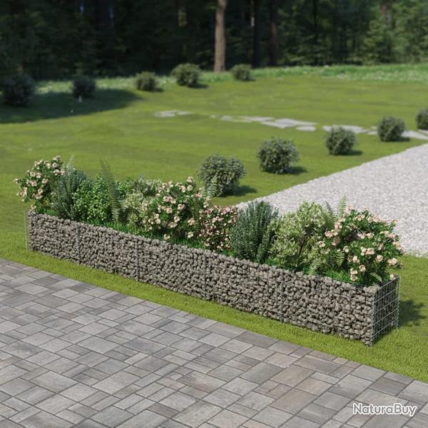 Lit sur�lev� � gabion Acier galvanis� 450x50x50 cm