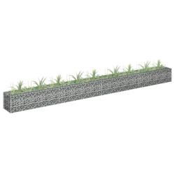 Lit sur&eacute;lev&eacute; &agrave; gabion Acier galvanis&eacute; 360x30x30 cm alsavelo