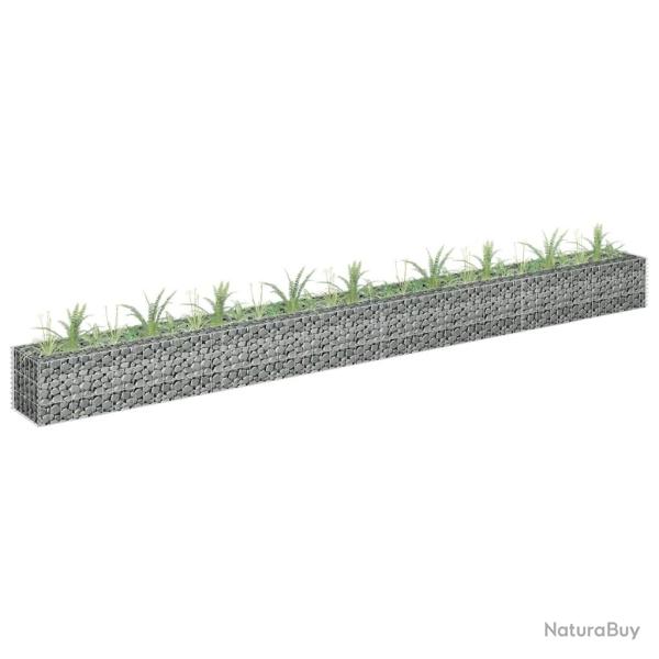 Lit sur�lev� � gabion Acier galvanis� 360x30x30 cm