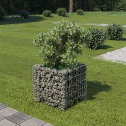 Lit sur&eacute;lev&eacute; &agrave; gabion Acier galvanis&eacute; 50x50x50 cm